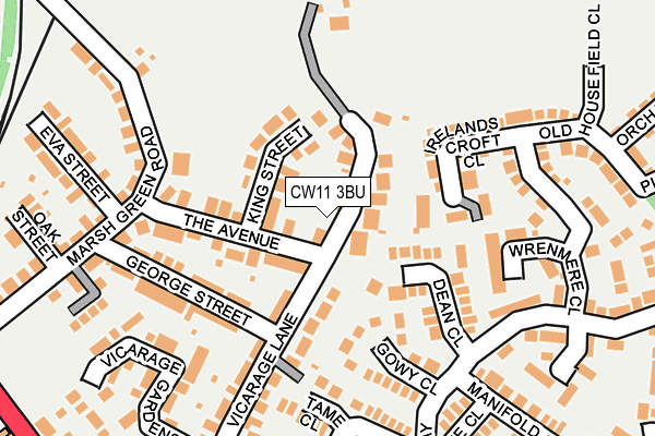 CW11 3BU map - OS OpenMap – Local (Ordnance Survey)