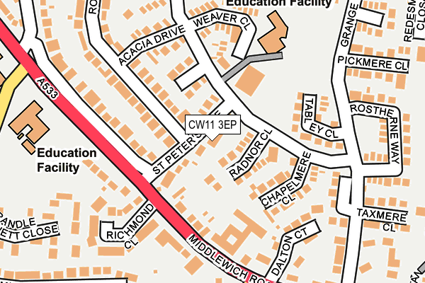 CW11 3EP map - OS OpenMap – Local (Ordnance Survey)