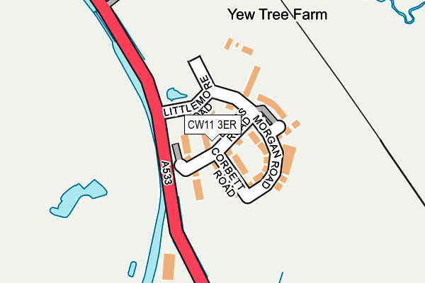 CW11 3ER map - OS OpenMap – Local (Ordnance Survey)