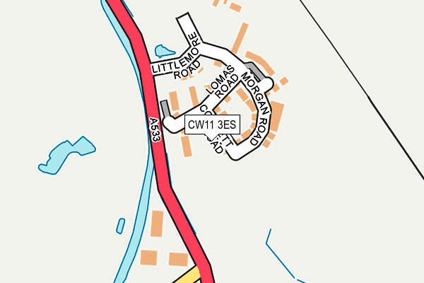 CW11 3ES map - OS OpenMap – Local (Ordnance Survey)