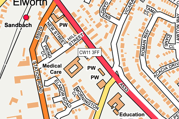 CW11 3FF map - OS OpenMap – Local (Ordnance Survey)