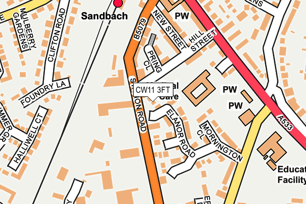 CW11 3FT map - OS OpenMap – Local (Ordnance Survey)