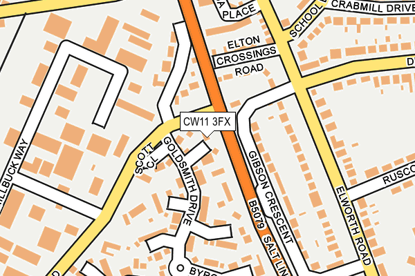 CW11 3FX map - OS OpenMap – Local (Ordnance Survey)