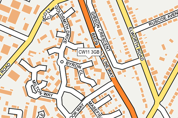 CW11 3GB map - OS OpenMap – Local (Ordnance Survey)