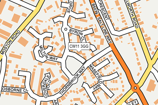 CW11 3GG map - OS OpenMap – Local (Ordnance Survey)