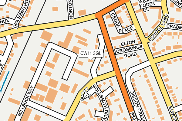 CW11 3GL map - OS OpenMap – Local (Ordnance Survey)