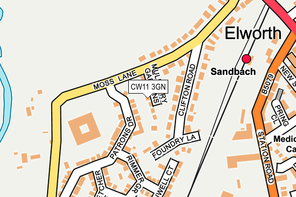 CW11 3GN map - OS OpenMap – Local (Ordnance Survey)