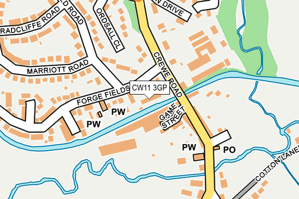 CW11 3GP map - OS OpenMap – Local (Ordnance Survey)