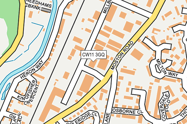 CW11 3GQ map - OS OpenMap – Local (Ordnance Survey)