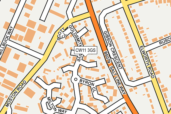 CW11 3GS map - OS OpenMap – Local (Ordnance Survey)