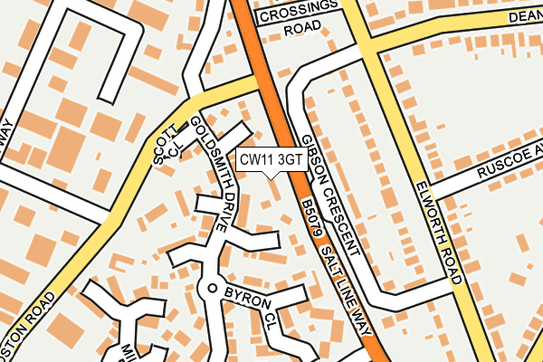 CW11 3GT map - OS OpenMap – Local (Ordnance Survey)