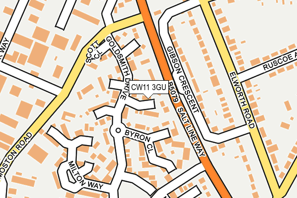 CW11 3GU map - OS OpenMap – Local (Ordnance Survey)