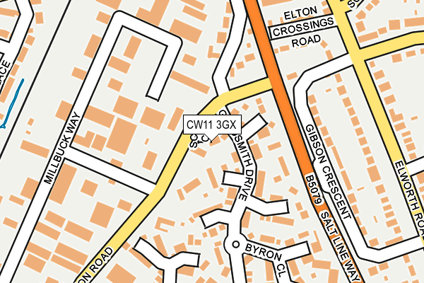 CW11 3GX map - OS OpenMap – Local (Ordnance Survey)