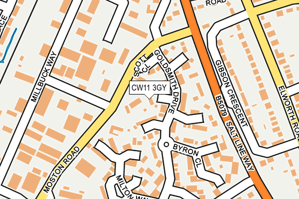 CW11 3GY map - OS OpenMap – Local (Ordnance Survey)