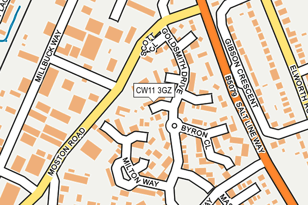 CW11 3GZ map - OS OpenMap – Local (Ordnance Survey)