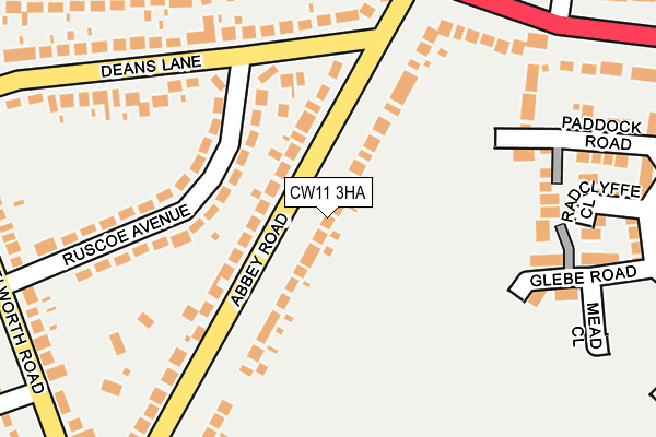 CW11 3HA map - OS OpenMap – Local (Ordnance Survey)