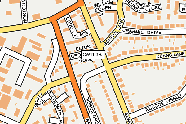 CW11 3HJ map - OS OpenMap – Local (Ordnance Survey)