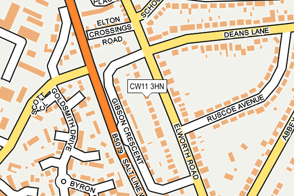 CW11 3HN map - OS OpenMap – Local (Ordnance Survey)