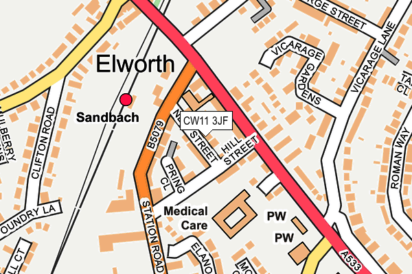 CW11 3JF map - OS OpenMap – Local (Ordnance Survey)