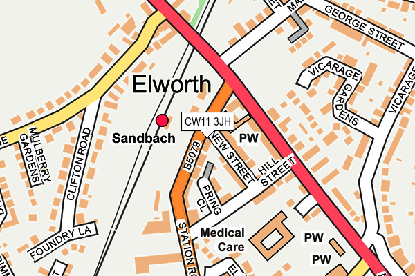 CW11 3JH map - OS OpenMap – Local (Ordnance Survey)