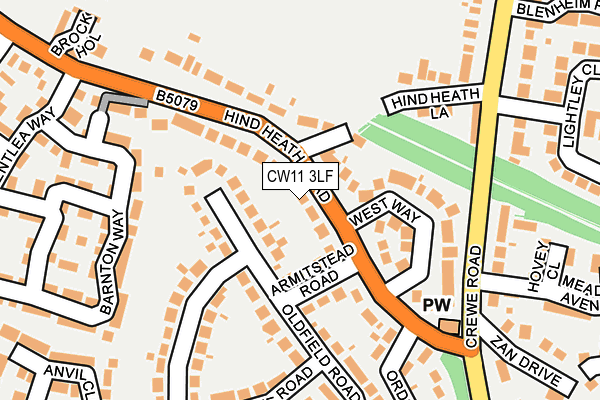 CW11 3LF map - OS OpenMap – Local (Ordnance Survey)