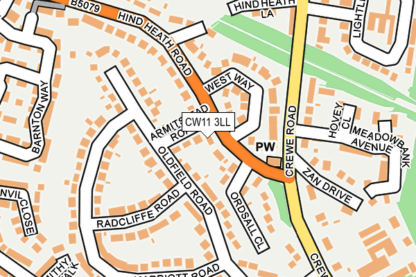 CW11 3LL map - OS OpenMap – Local (Ordnance Survey)