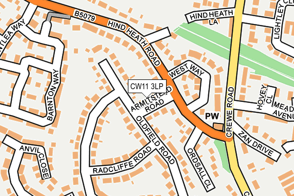 CW11 3LP map - OS OpenMap – Local (Ordnance Survey)