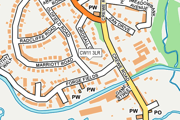 CW11 3LR map - OS OpenMap – Local (Ordnance Survey)