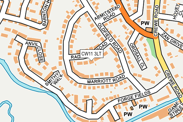 CW11 3LT map - OS OpenMap – Local (Ordnance Survey)