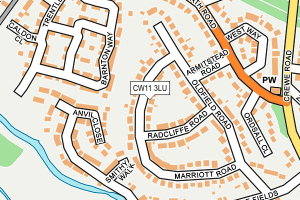 CW11 3LU map - OS OpenMap – Local (Ordnance Survey)