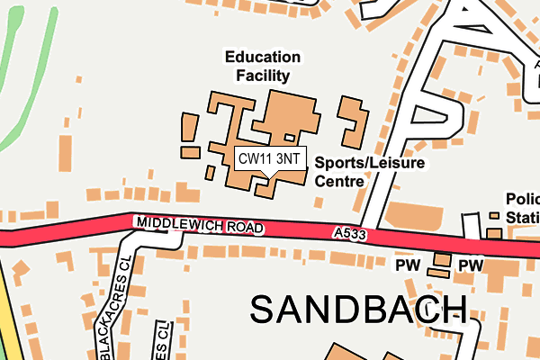 CW11 3NT map - OS OpenMap – Local (Ordnance Survey)