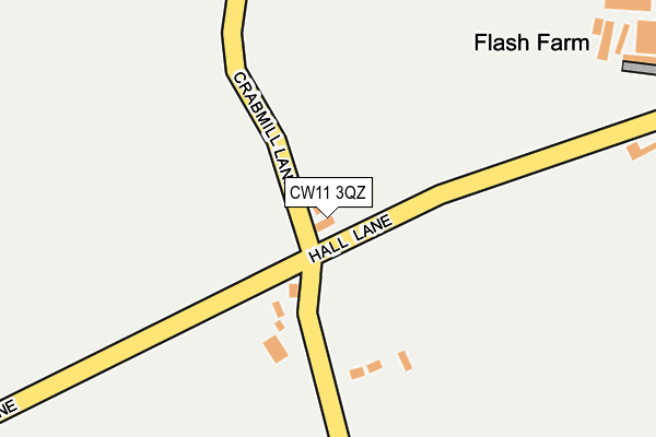 CW11 3QZ map - OS OpenMap – Local (Ordnance Survey)