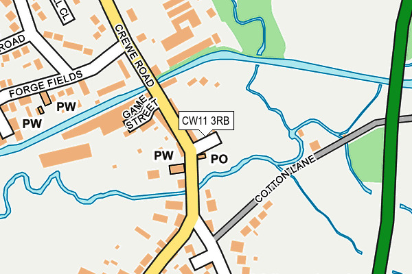 CW11 3RB map - OS OpenMap – Local (Ordnance Survey)