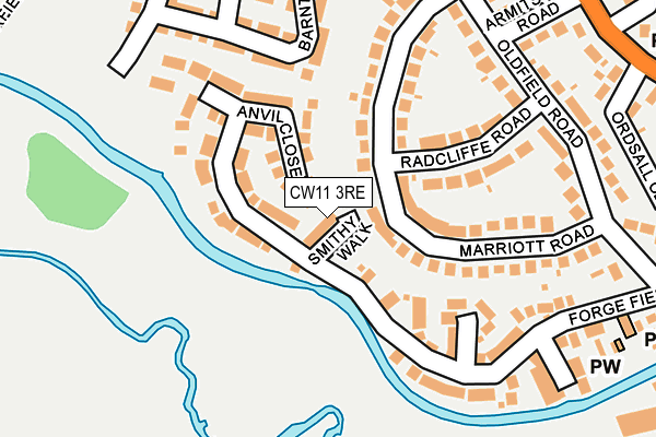 CW11 3RE map - OS OpenMap – Local (Ordnance Survey)