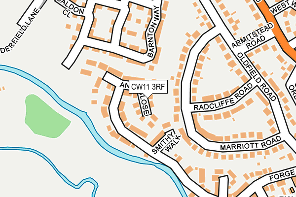 CW11 3RF map - OS OpenMap – Local (Ordnance Survey)