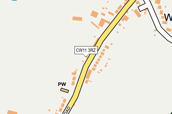 CW11 3RZ map - OS OpenMap – Local (Ordnance Survey)