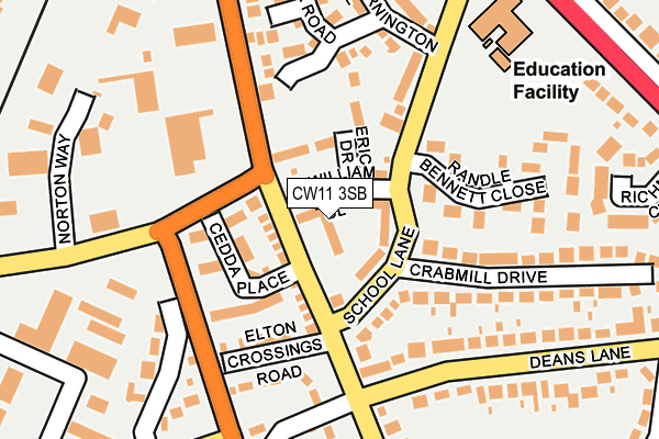 CW11 3SB map - OS OpenMap – Local (Ordnance Survey)