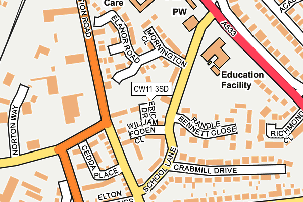 CW11 3SD map - OS OpenMap – Local (Ordnance Survey)