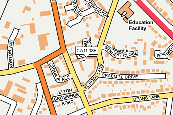CW11 3SE map - OS OpenMap – Local (Ordnance Survey)