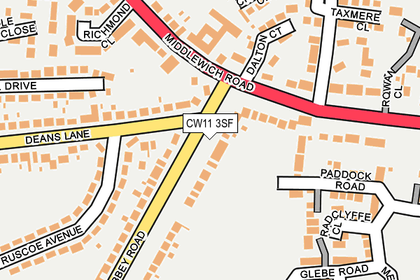 CW11 3SF map - OS OpenMap – Local (Ordnance Survey)