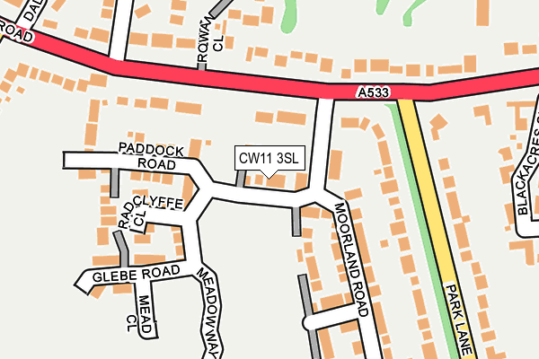 CW11 3SL map - OS OpenMap – Local (Ordnance Survey)