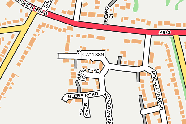 CW11 3SN map - OS OpenMap – Local (Ordnance Survey)