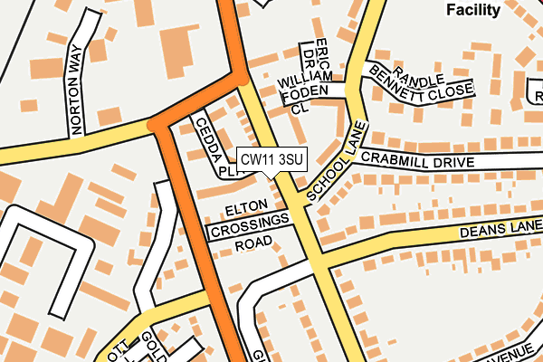 CW11 3SU map - OS OpenMap – Local (Ordnance Survey)