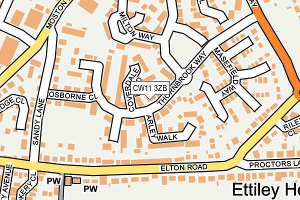 CW11 3ZB map - OS OpenMap – Local (Ordnance Survey)