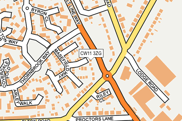 CW11 3ZG map - OS OpenMap – Local (Ordnance Survey)