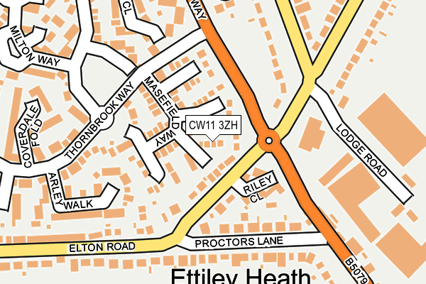 CW11 3ZH map - OS OpenMap – Local (Ordnance Survey)