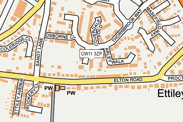 CW11 3ZP map - OS OpenMap – Local (Ordnance Survey)
