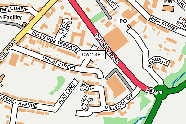 CW11 4BD map - OS OpenMap – Local (Ordnance Survey)