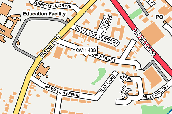 CW11 4BG map - OS OpenMap – Local (Ordnance Survey)