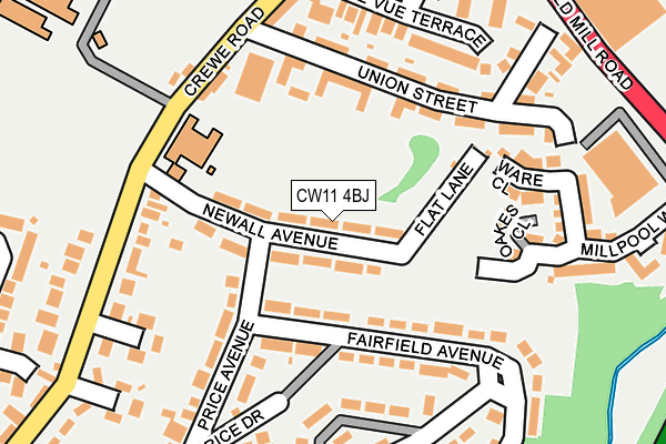 CW11 4BJ map - OS OpenMap – Local (Ordnance Survey)